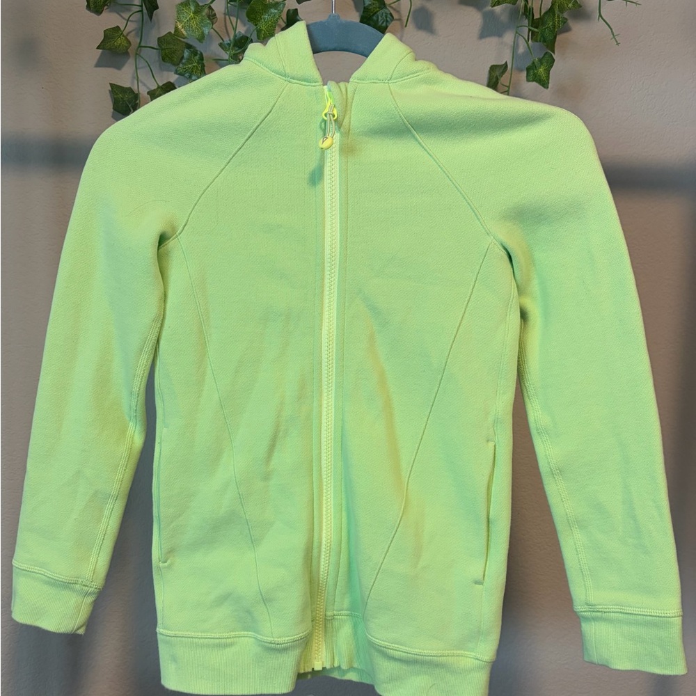 Ivivva Kids Neon Lime Zip-Up Hoodie with Hood